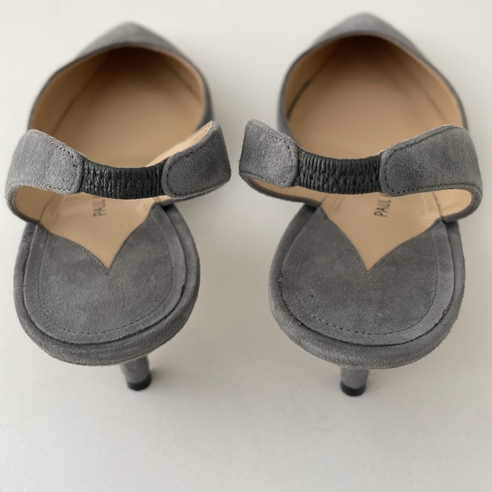 Paul Andrew Light Grey Suede Kitten heel Slingback - Picture 10 of 16